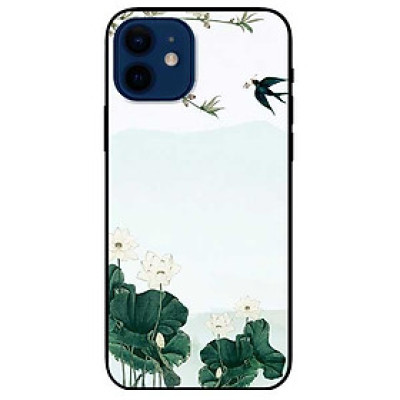 Ốp lưng dành cho Iphone 12 Mini - Iphone 12 - Iphone 12 Pro - 12 Pro Max - mẫu Sen Trắng Chim Én