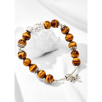 Vòng tay phong thủy đá mắt hổ phối tỳ hưu bạc Ngọc Quý Gemstones