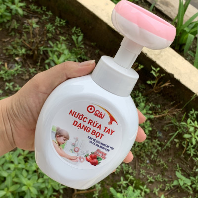 Nước Rửa Tay Tạo Bọt Cho Bé & GĐ Hình Bông Hoa, Hình Chân Gấu Dễ Thương OKi Clean Hương Dâu Tây
