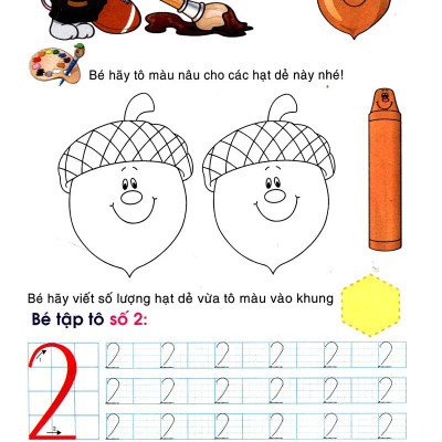 Bé Làm Quen Với Môn Toán - Bé Tô Số Và Nhận Biết Màu Sắc: Quyển 1