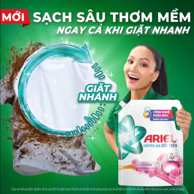 Túi Nước Giặt ARIEL Chuyên Gia Cửa Trên Ngăn Lem Màu - Hương Downy Nước Hoa 3.65KG
