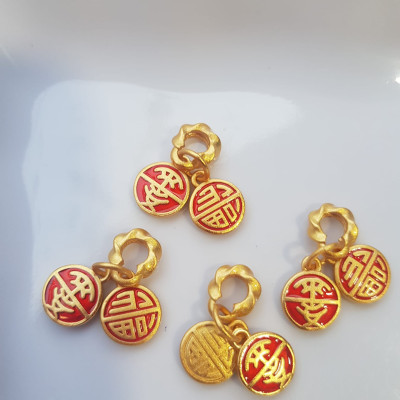 Phụ Kiện Nữ Charm vòng đeo tay xinh  Hình 2 đồng tròn đỏ kiểu may mắn các chị em phối vào vòng tay của mình ạ  Size đồng tròn kiểu size ngang 10mm x dầy 2mm ạ