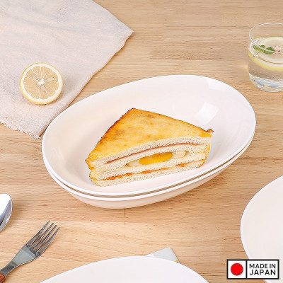 Đĩa bầu dục sâu lòng màu trắng 1.0L - Hàng nội địa Nhật Bản nhập khẩu chính hãng