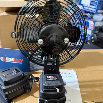Quat Chạy Pin 8inch Boshun 2 tốc độ gió dùng pin chân phổ thông 4cm