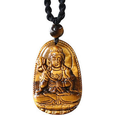 Mặt Dây Chuyền Đại Thế Chí Bồ Tát Đá Mắt Hổ Ngọc Quý Gemstones GA92 (5 x 3 cm)