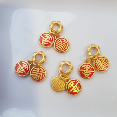 Phụ Kiện Nữ Charm vòng đeo tay xinh  Hình 2 đồng tròn đỏ kiểu may mắn các chị em phối vào vòng tay của mình ạ  Size đồng tròn kiểu size ngang 10mm x dầy 2mm ạ