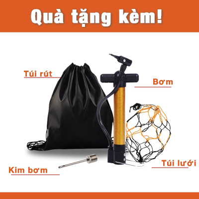 Banh Bóng Rổ Size 7 Tặng Kèm Bơm Tay + Kim Bơm + Túi Lưới Quả Số 7 Da Cao Su Chơi Ngoài Trời Outdoor