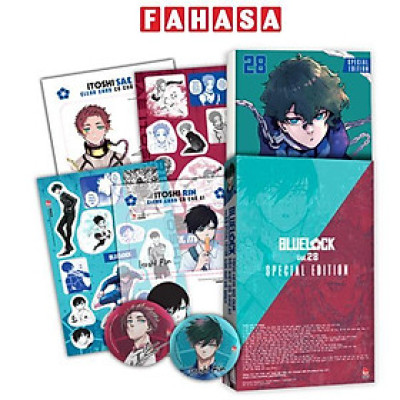 Sách - BlueLock - Tập 28 - Bản Đặc Biệt - Tặng Kèm Hộp Quà 6 Món Với Chữ Kí Nhân Vật (Set Huy Hiệu + Set Sticker + Set Clear Card)