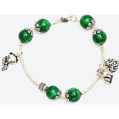 Vòng tay cẩm thạch sơn thủy phối hồ ly Ngọc Quý Gemstones