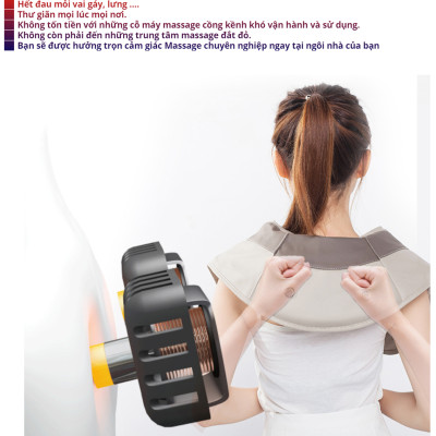 Máy massage đấm bóp thư giãn cổ vai gáy lưng aYosun Hàng Chính Hãng- 2.2kg, hàng cao cấp