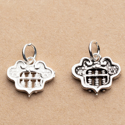 Combo 2 cái charm bạc hình bàn tính tài lộc treo - Ngọc Quý Gemstones