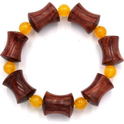 Vòng tay chuỗi hạt hồng mộc hình ống tre HMB1