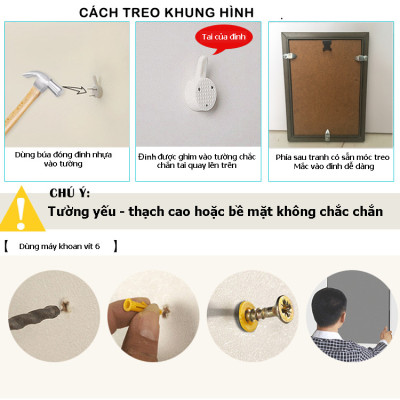 Bộ Khung Hình Treo Tường Hoa Mẫu Đơn Và Lá Tặng Kèm bộ ảnh như hình mẫu, đinh treo tranh và sơ đồ treo - PGC252