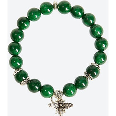 Vòng tay đá cẩm thạch sơn thủy charm Ong bạc Ngọc Quý Gemstones