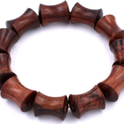 Chuỗi hạt đeo tay Gỗ Tử Đàn Hình Ống Tre - Vòng tay chuỗi hạt gỗ - vòng đeo tay size lớn