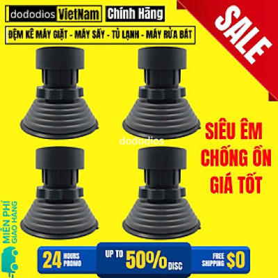 Bộ 4 miếng đế đệm cao su lót kê chân máy giặt chống rung ồn, rỉ sét - Chính hãng dododios