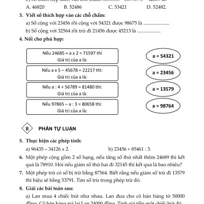 Sách - 100 Đề Kiểm Tra Toán Giúp Em Đạt Điểm 10 Môn Toán 4