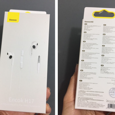 Tai nghe nhét tai hỗ trợ mic chân cắm 3.5mm Baseus Encok H17 NGCR020002 -Hàng chính hãng