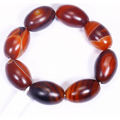 Vòng tay đá mã não nâu hạt cà na 30x20 mệnh thổ, kim - Ngọc Quý Gemstones