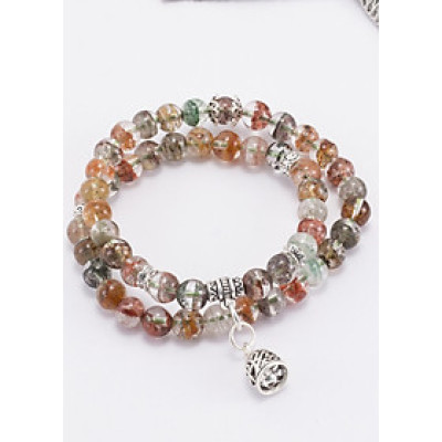 Vòng 2 line thạch anh ưu linh đa sắc phối charm chuông bạc Ngọc Quý Gemstones