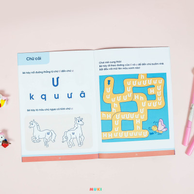 Bộ sách 05 cuốn Phát triển kĩ năng ( Biên soạn theo chương trình mầm non mới): Vở nhận biết và tập viết ABC qua các trò chơi trí tuệ (3+)