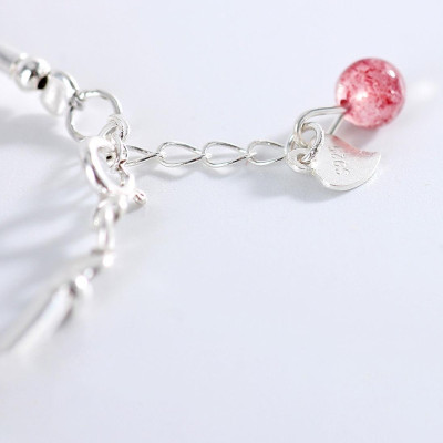 Vòng đôi đá thạch anh dâu phối charm trăng sao mệnh hỏa, thổ - Ngọc Quý Gemstones