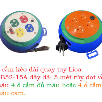 Ổ cắm kéo dài quay tay - cuộn dây kín - kiểu đĩa bay DB52-10AS (mẫu mới 2022) - Hàng chính hãng