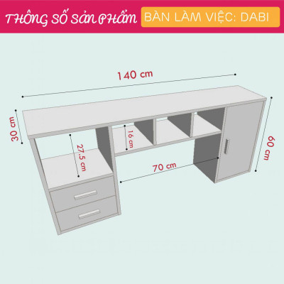 Bàn làm việc tại nhà kiểu dáng nhỏ gọn SMLIFE Dabi