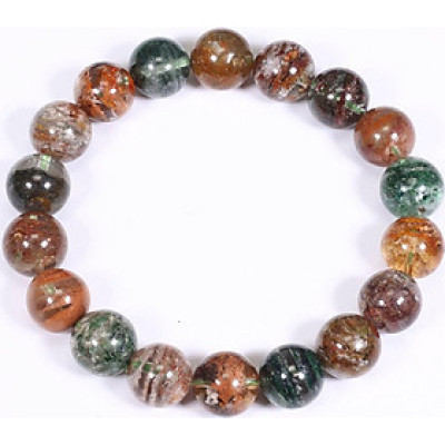 Vòng tay thạch anh ưu linh rêu đa sắc hạt đá 11mm - Ngọc Quý Gemstones