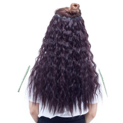 Tóc giả kẹp phím 6 kẹp xù mì- hình thật