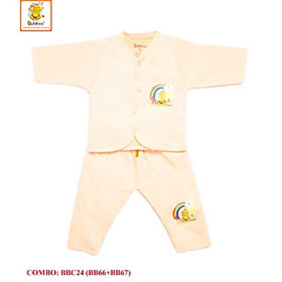 Bộ áo nỉ cotton 2 lớp dài tay BABIBOO - BBC24