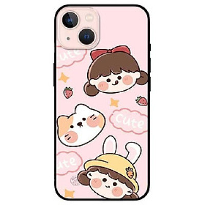 Ốp lưng dành cho Iphone 13 Mini - Iphone 13 - Iphone 13 Pro -  Iphone 13 Pro Max - Cô Gái Và Chú Cún Hồng