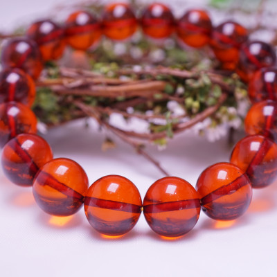 Vòng tay phong thủy đá Hổ Phách đỏ, Vòng tay đá Hổ Phách đỏ VIP cao cấp 12ly