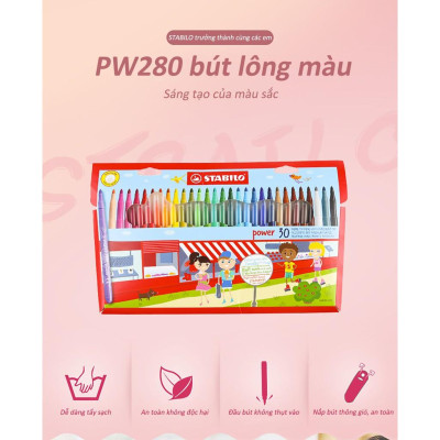 Bút lông đầu to STABILO Power (PW280) - Xanh Cyan (450)
