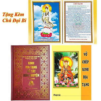 Sách - Combo Kinh Địa Tạng Bồ Tát Bổn Nguyện Trọn Bộ - Bìa Cứng + Vở Chép Kinh Địa Tạng - Chính Thông Book