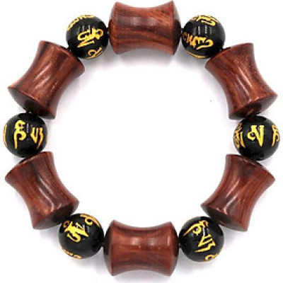 Vòng tay chuỗi hạt hồng mộc hình ống tre HMS2