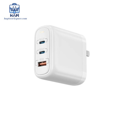 Củ sạc nhanh GaN hàng chính hãng WiWU ARK 65W (2C1A) Wi-U024: Chân gập US, sạc laptop, điện thoại