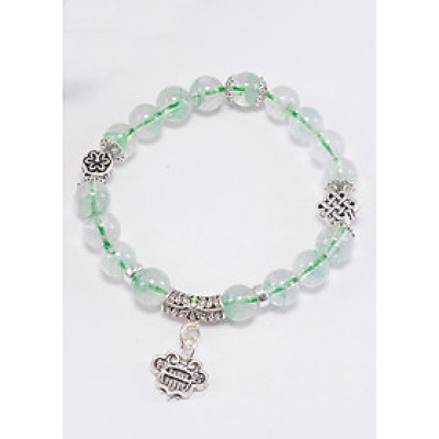 Vòng tay thạch anh ưu linh xanh phối charm bạc (8mm) Ngọc Quý Gemstones