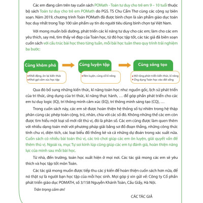Sách - Pomath - Toán Tư Duy Cho Trẻ Em 9-10 Tuổi - Tập 1