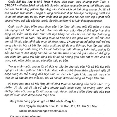 	Bài Tập Hay Và Khó Toán 4 - Tập 1 (Dùng Chung Cho Các Bộ SGK Hiện Hành) _HA