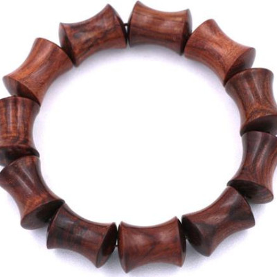 Chuỗi hạt đeo tay Gỗ Tử Đàn Hình Ống Tre - Vòng tay chuỗi hạt gỗ - vòng đeo tay size lớn