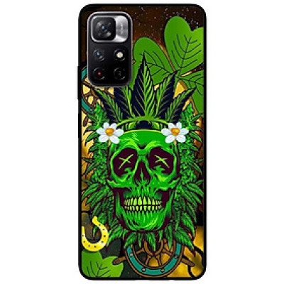 Ốp lưng dành cho Xiaomi Redmi Note 11 5G - Redmi Note 11T - Redmi Note 11S mẫu Đầu Lâu Xanh Hoa