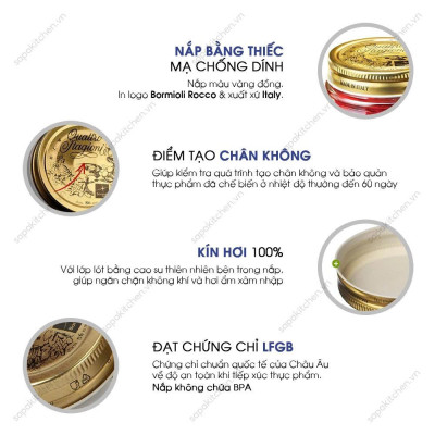 Bộ 2 nắp thủy tinh thay thế cho hũ Quattro đường kính 70mm