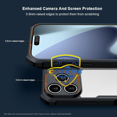 Ốp Lưng XUNDD Dành Cho iPhone Air, iPhone 17, iPhone 17 Pro, iPhone 17 Pro Max Chống Sốc, TPU + Acrylic Trong Suốt, Bảo Vệ Camera - Hàng Nhập Khẩu