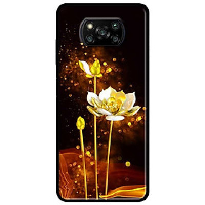 Ốp lưng dành cho Xiaomi Poco X3 mẫu Sen Trắng Vàng 2