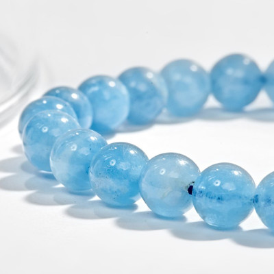 Vòng tay phong thủy đá Aquamarine  phối lu thống (8mm) mệnh Thủy, Mộc - Ngọc Quý Gemstones