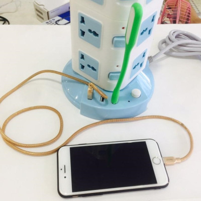 Ổ điện đa năng 3 tầng, có 12 lỗ cắm và 3 cổng usb, có công tắc bật tắt mỗi tầng, thích hợp mọi loại phích cắm khác nhau - Hàng chính hãng