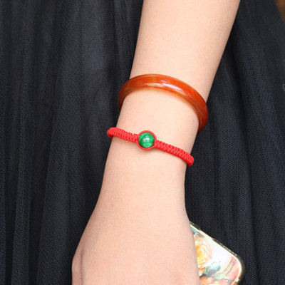 Vòng Tay Kết Dây Hạt Cẩm Thạch Sơn Thuỷ Ngọc Quý Gemstones GA11