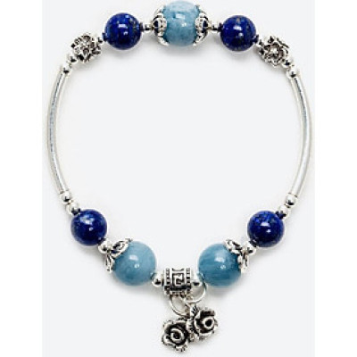 Vòng tay đá thiên nhiên phối charm hoa bạc size hạt 10mm - Ngọc Quý Gemstones