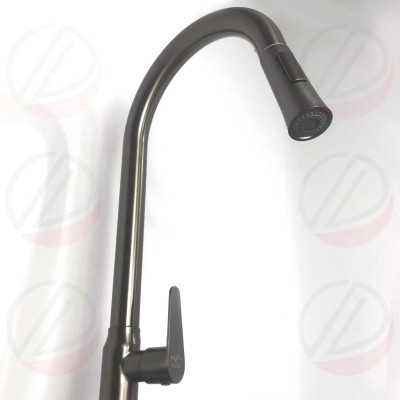 Vòi Bếp Vòi Rửa Bát Nước Lạnh Inox Phủ Nano KAZTA KZ-RCL02NR - Kiểu vòi dây rút thông minh 2 chế độ, thân vòi xoay 360